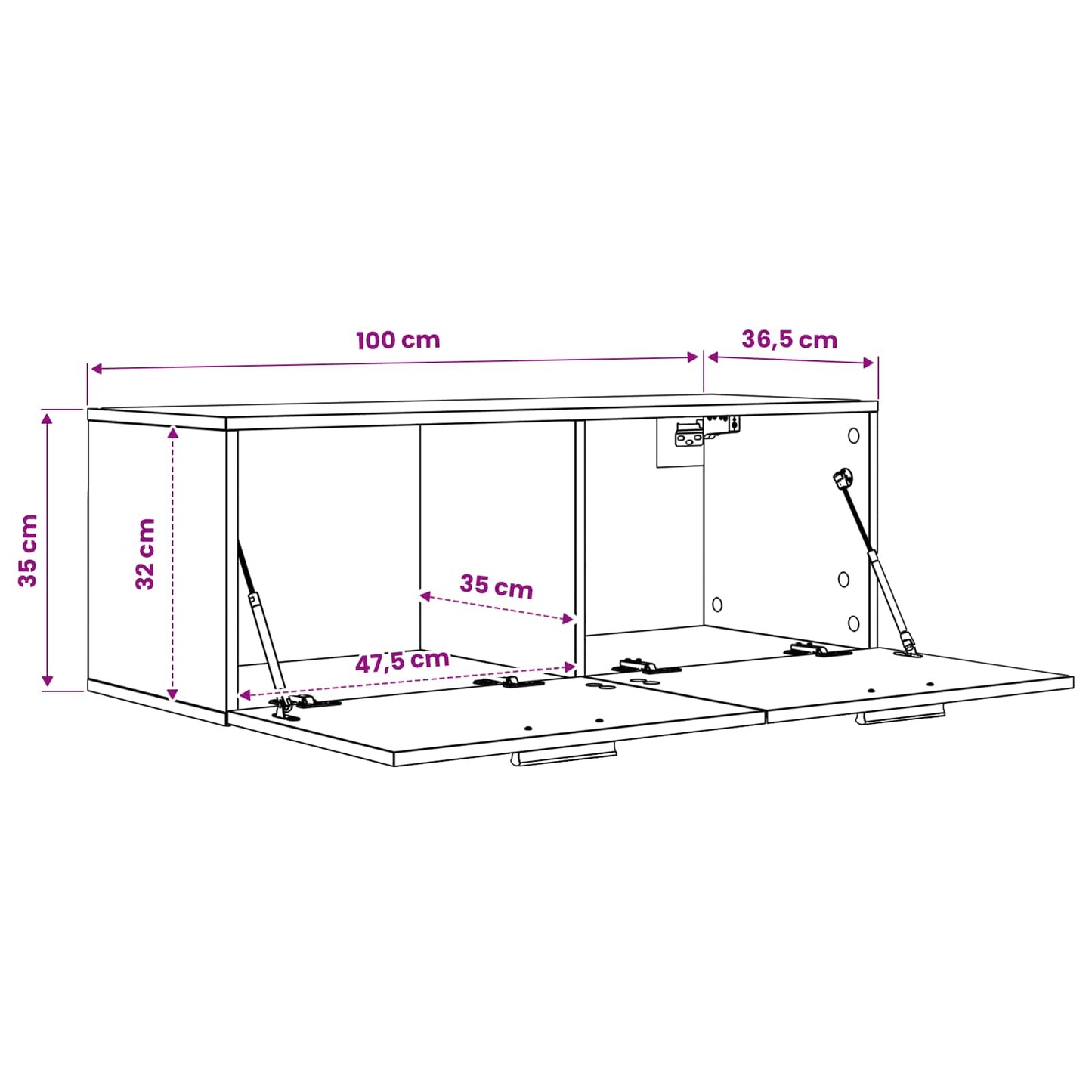 Armadietto a muro Legno antico 100 x 36,5 x 35 cm