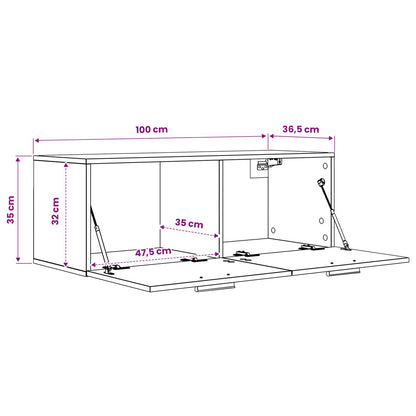 Armadietto a muro Legno antico 100 x 36,5 x 35 cm