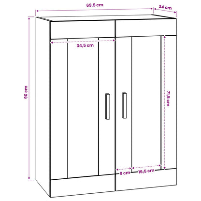 Armadietto a muro A parete Rovere artigianale 69,5 x 34 x 90 cm | homemem39
