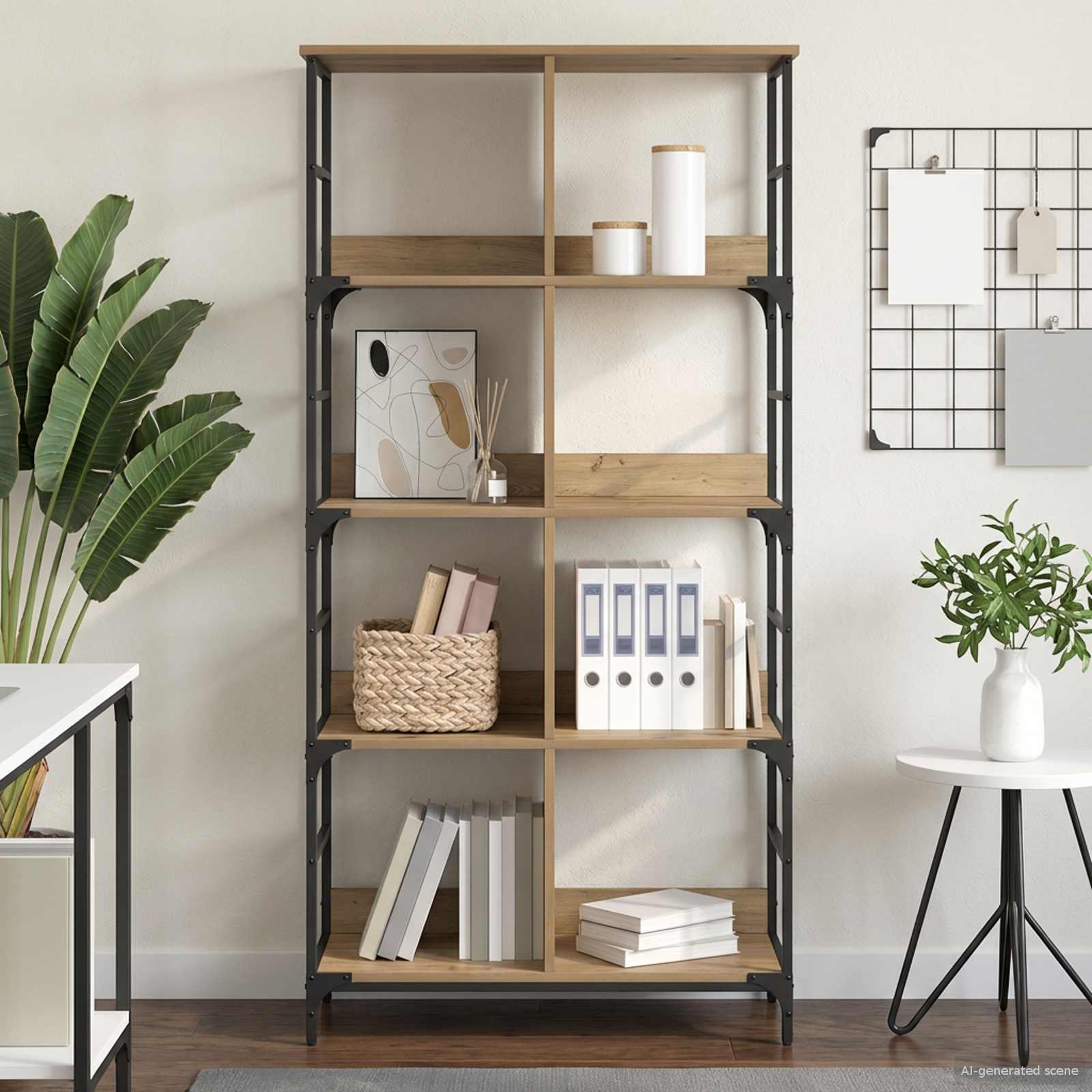 Libreria 4 livelli 78,5 x 33 x 153 cm metallo PB | homemem39