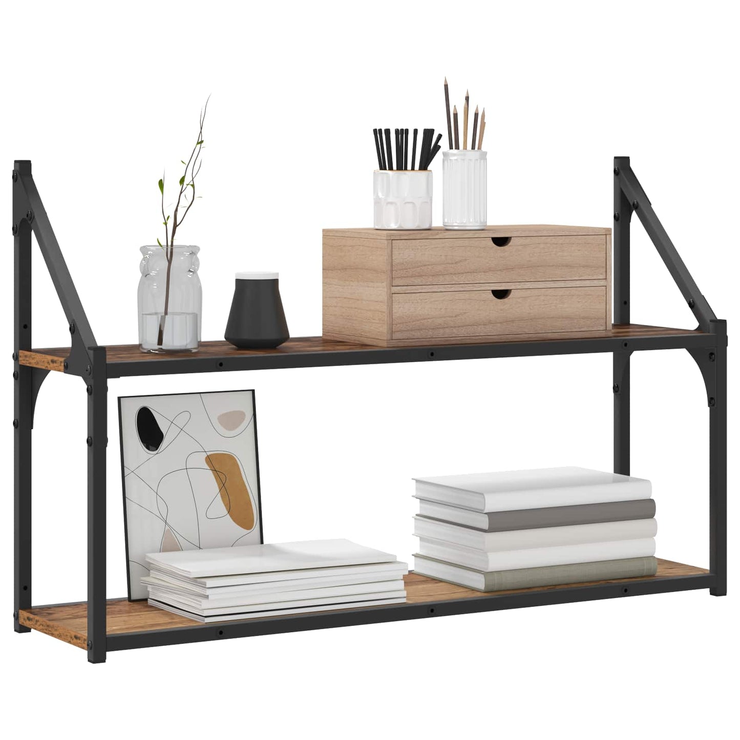 Scaffale da parete A parete Legno antico 80 x 21 x 51 cm | homemem39