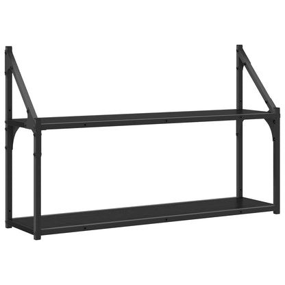 Scaffale da parete A parete Rovere nero 80 x 21 x 51 cm | homemem39