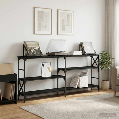 Tavolo consolle Rovere Nero 180 x 29 x 76,5 cm metallo PB