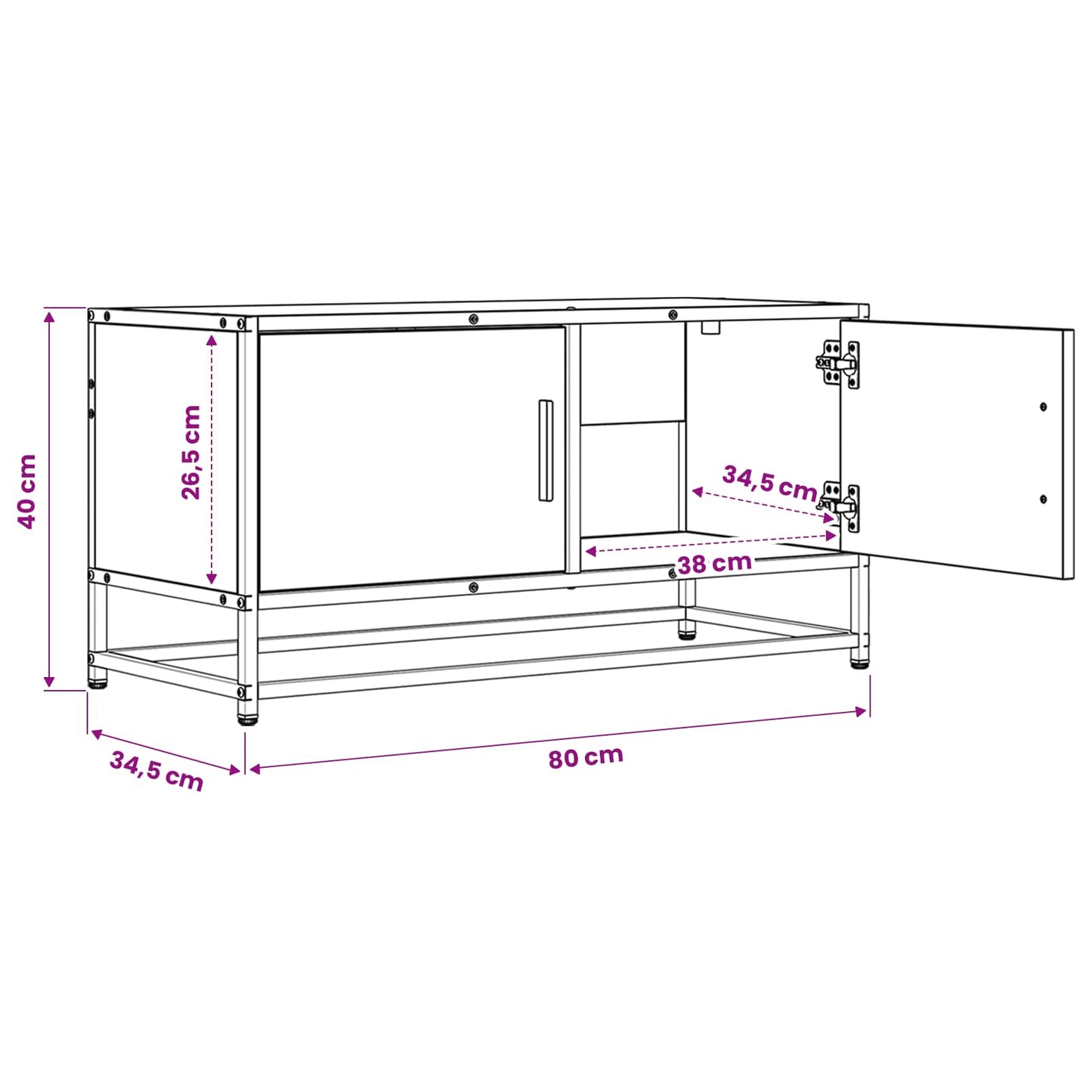 Mobile TV 80 x 34,5 x 40 cm Legno antico Legno ingegnerizzato