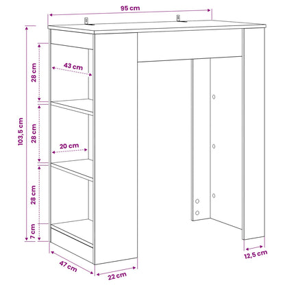Tavolo da bar 95 x 47 x 103,5 cm Legno ingegnerizzato | homemem39