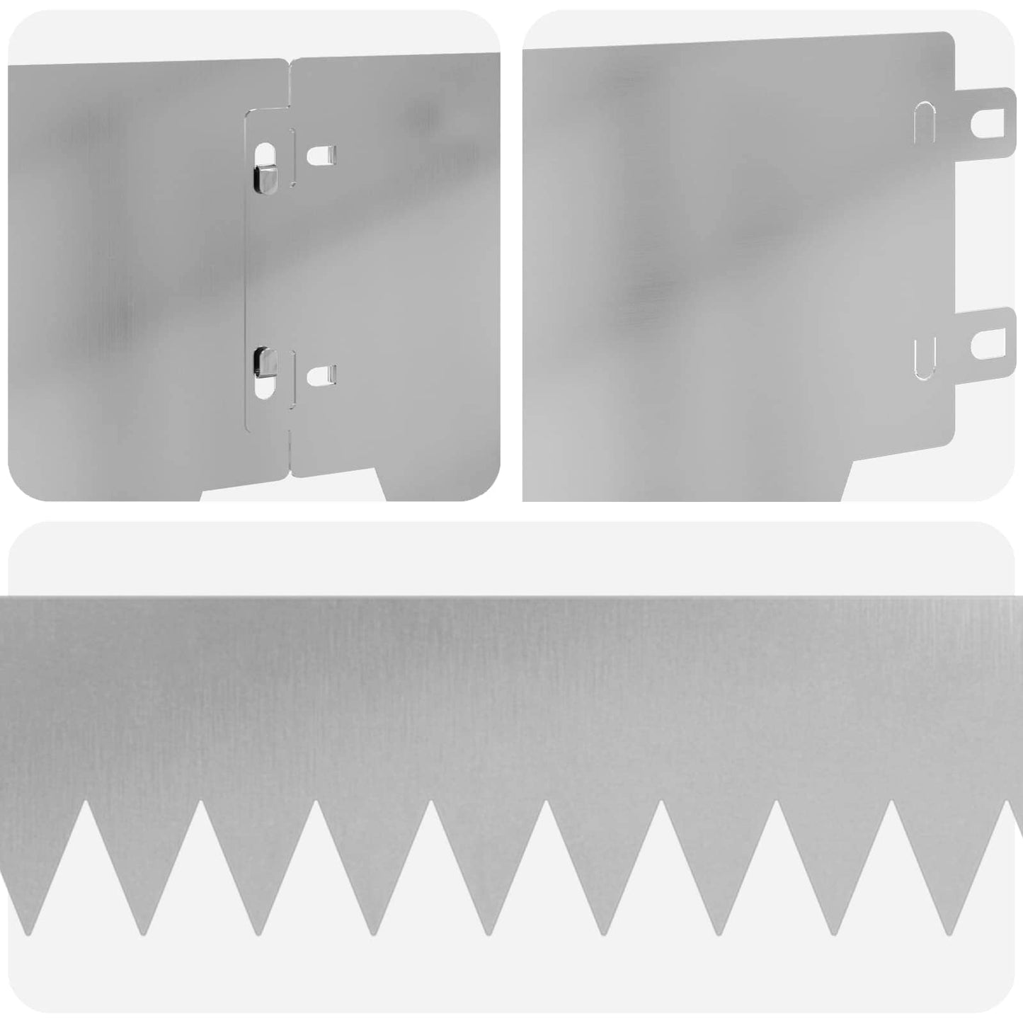 Bordura per Prato 50 pcs 103 x 15 cm metallo Argento | homemem39