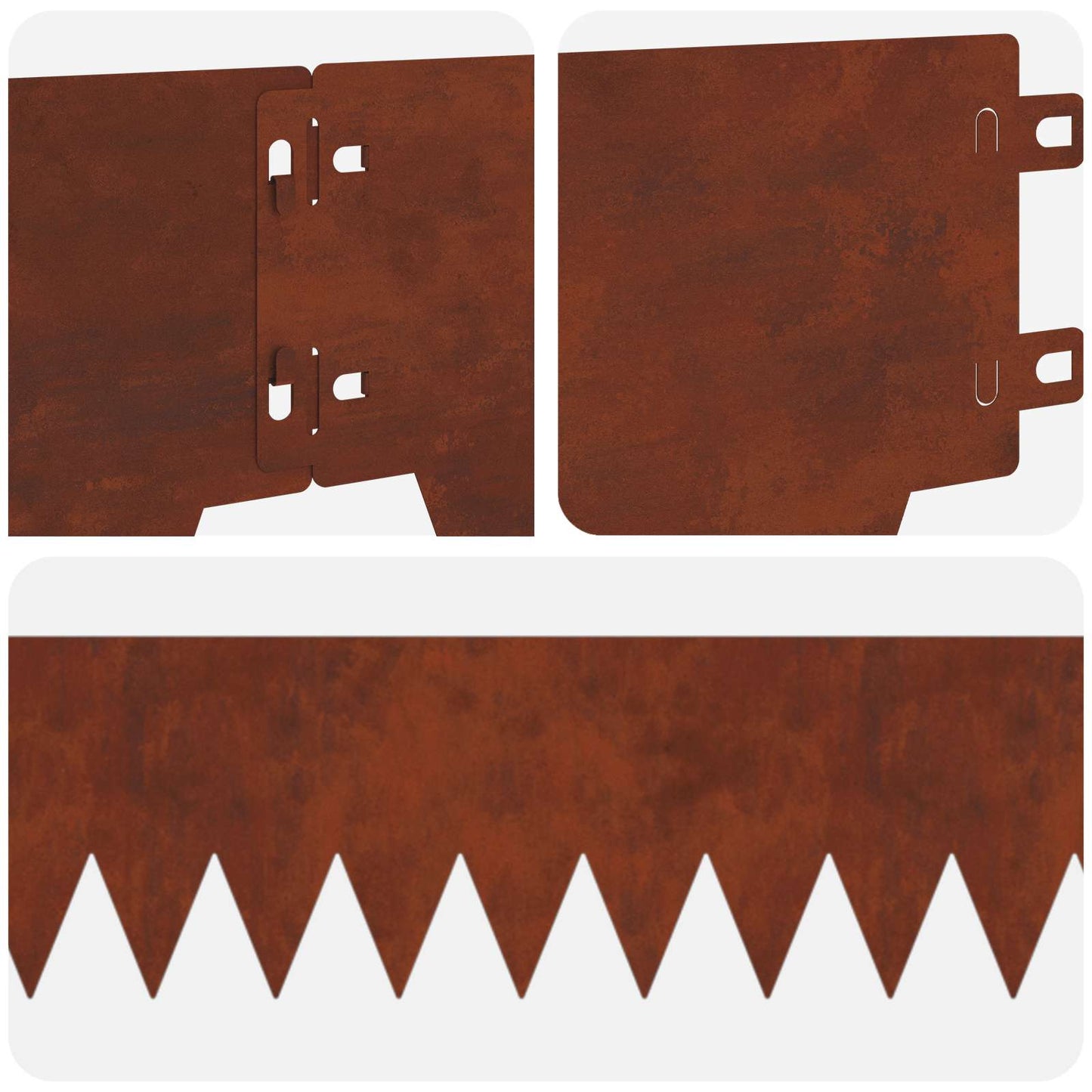 Bordura per Prato 20 pcs 103 x 15 cm metallo Ruggine | homemem39