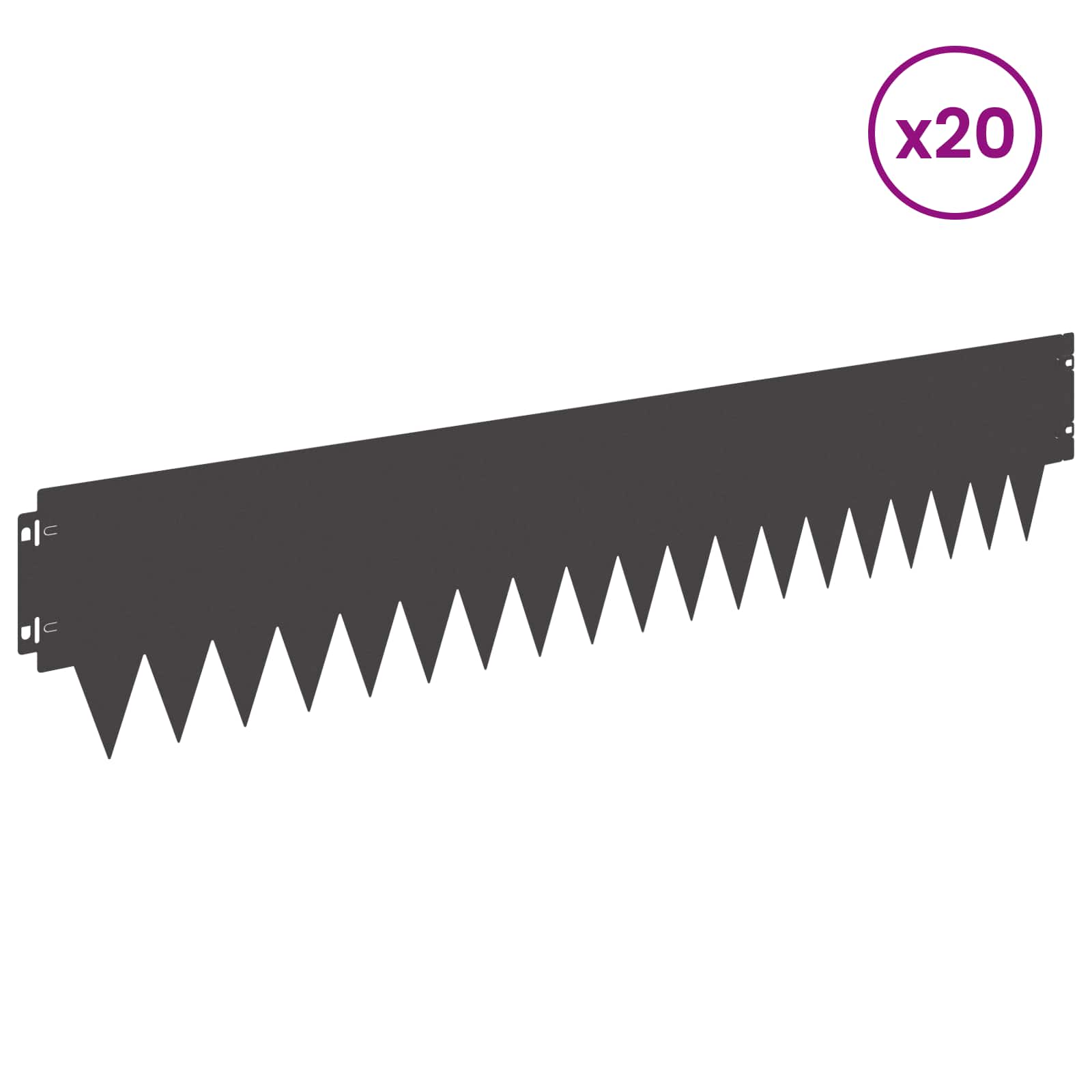 Bordura per Prato 20 pcs 103 x 20 cm metallo Nero | homemem39