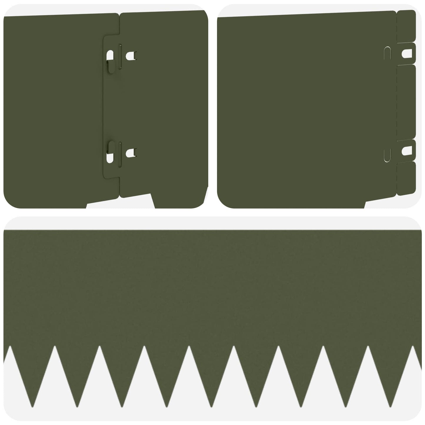 Bordura per Prato 10 pcs 103 x 20 cm metallo Verde Oliva | homemem39