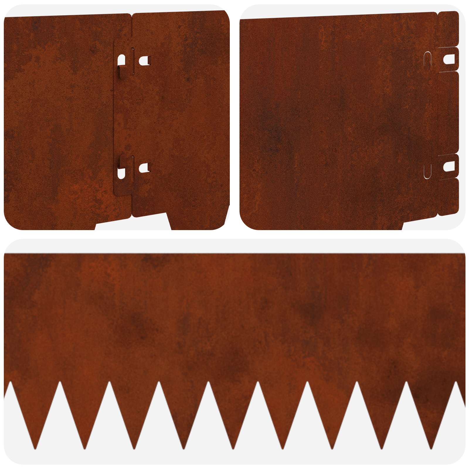 Bordura per Prato 20 pcs 103 x 20 cm metallo Ruggine | homemem39