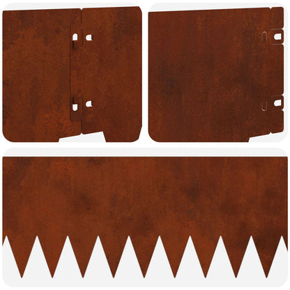 Bordura per Prato 20 pcs 103 x 20 cm metallo Ruggine | homemem39