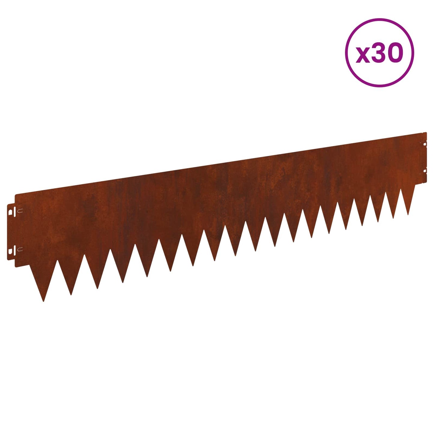 Bordura per Prato 30 pcs 103 x 20 cm metallo Ruggine | homemem39