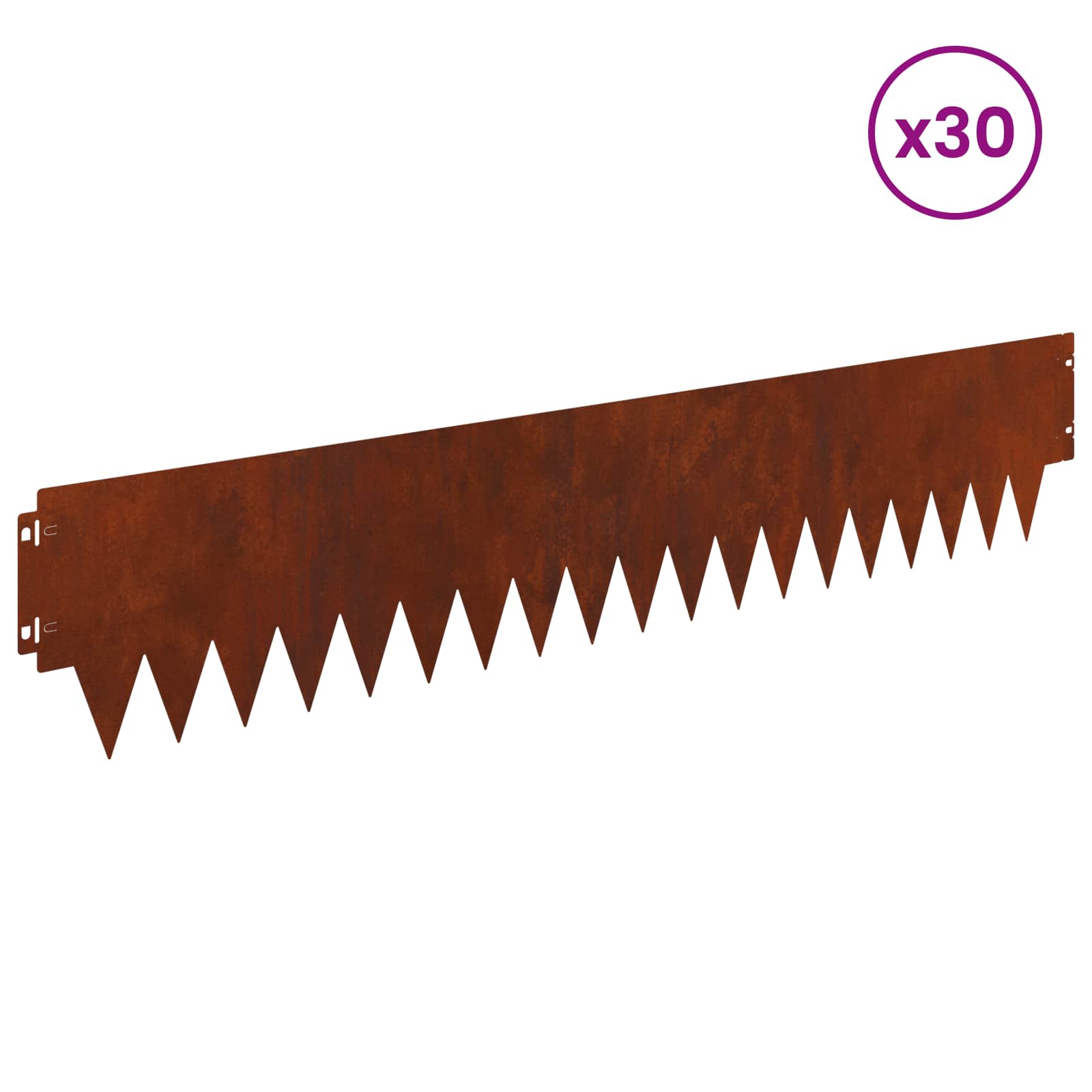 Bordura per Prato 30 pcs 103 x 20 cm metallo Ruggine | homemem39