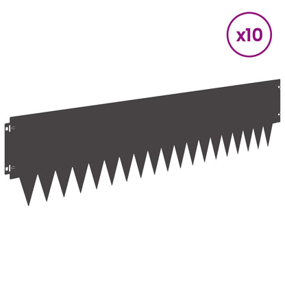 Bordura per Prato 10 pcs 103 x 25 cm metallo Nero | homemem39