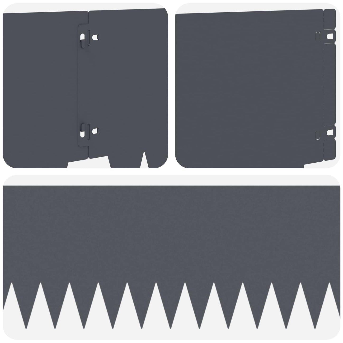 Bordura per Prato 10 pcs 103 x 25 cm metallo Antracite | homemem39