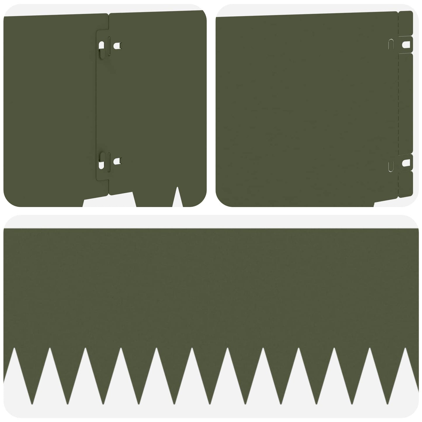 Bordura per Prato 10 pcs 103 x 25 cm metallo Verde Oliva | homemem39