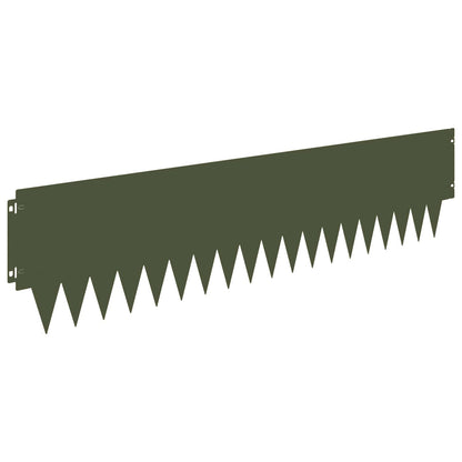 Bordura per Prato 10 pcs 103 x 25 cm metallo Verde Oliva | homemem39