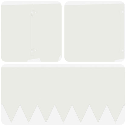 Bordura per Prato 10 pcs 103 x 30 cm metallo Bianco | homemem39