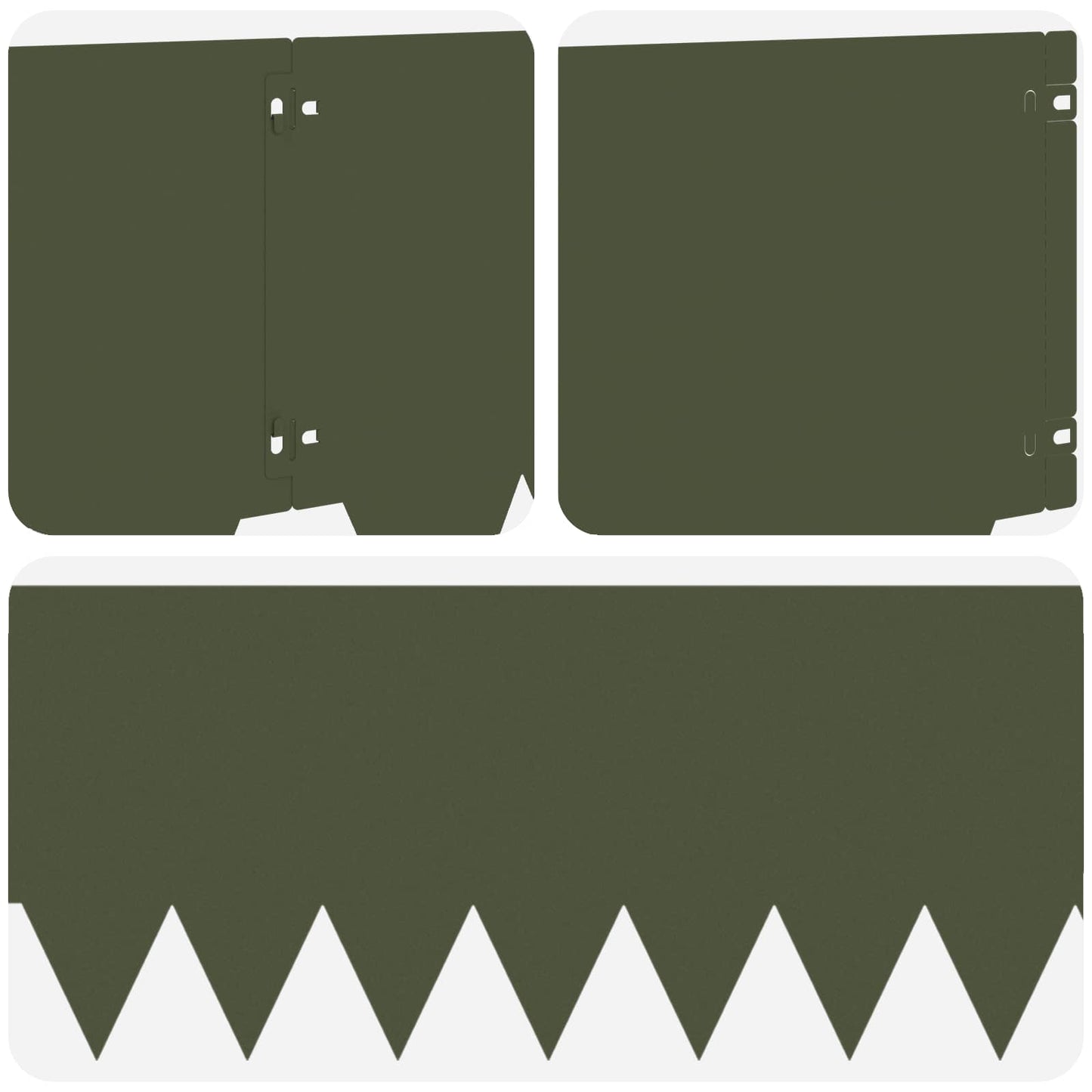 Bordura per Prato 20 pcs 103 x 30 cm metallo Verde Oliva | homemem39