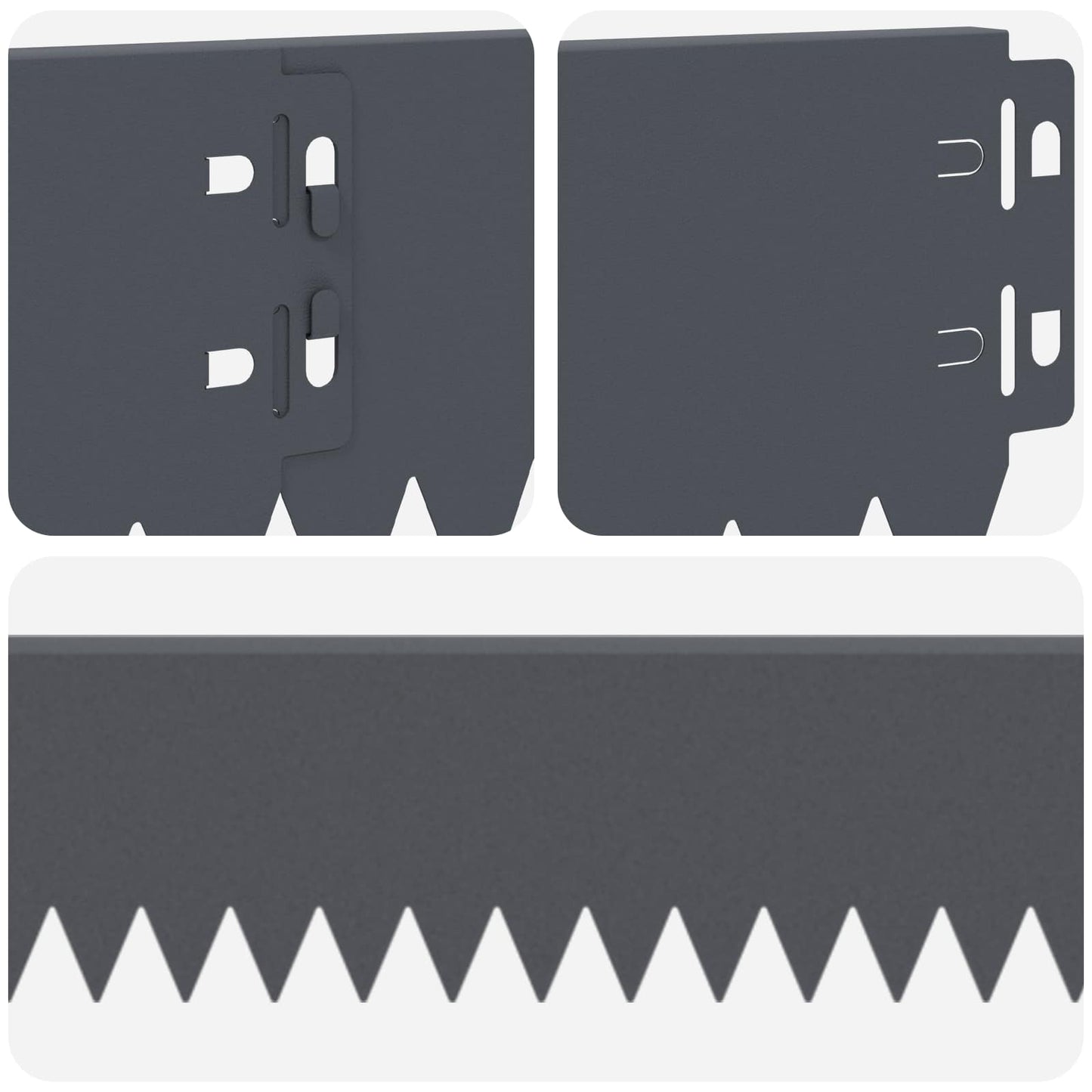 Bordura per Prato 50 pcs 103 x 10 cm Acciaio Antracite | homemem39