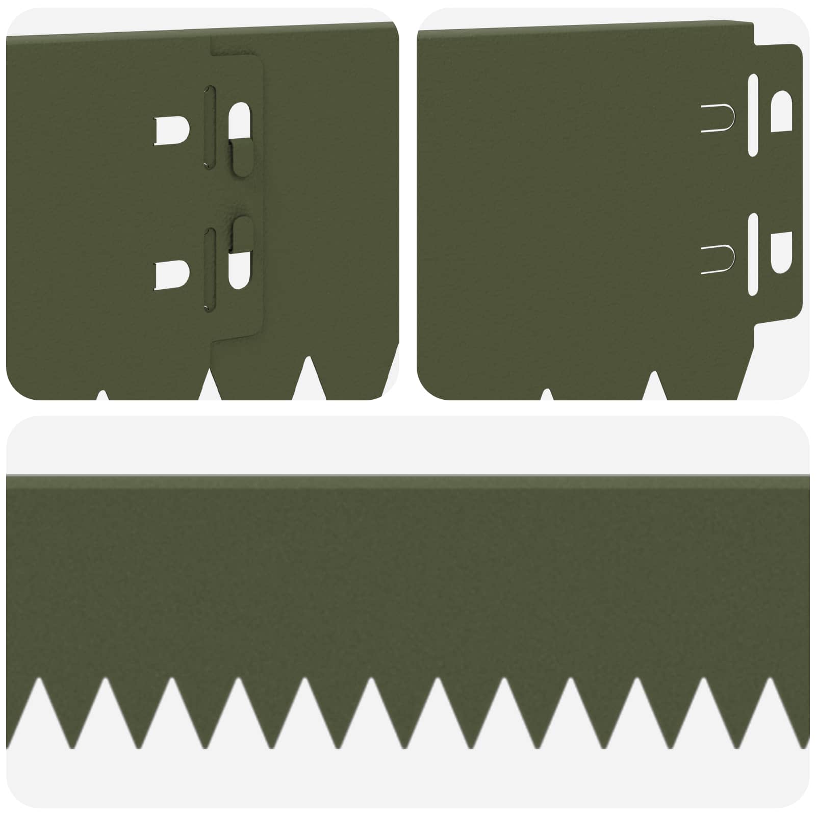 Bordura per Prato 30 pcs 103 x 10 cm Acciaio Verde Oliva | homemem39