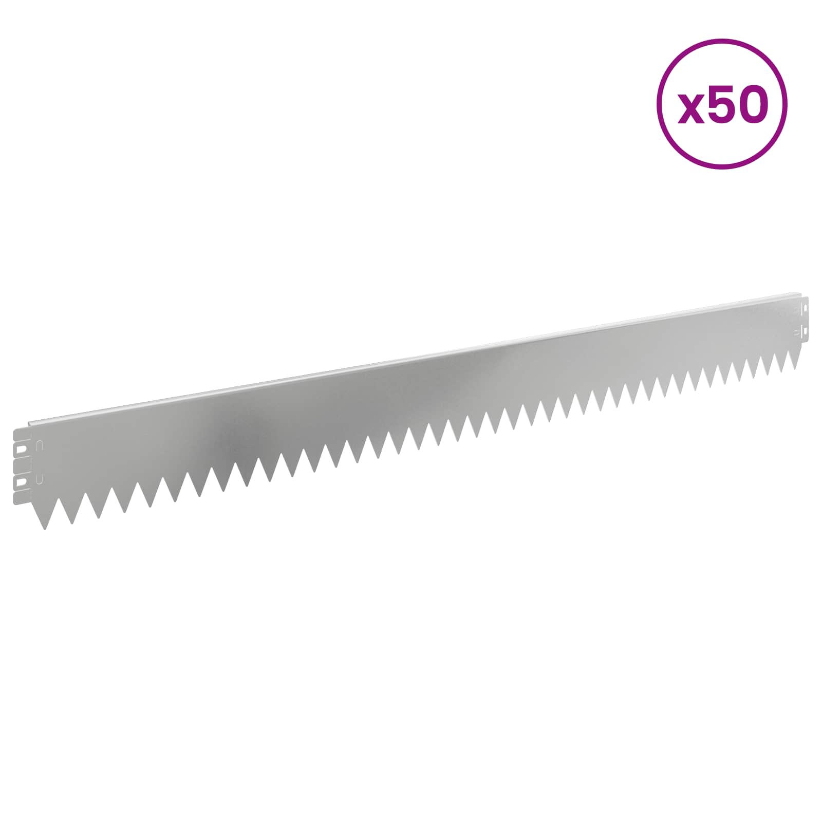 Bordura per Prato 50 pcs 103 x 10 cm Acciaio Argento | homemem39
