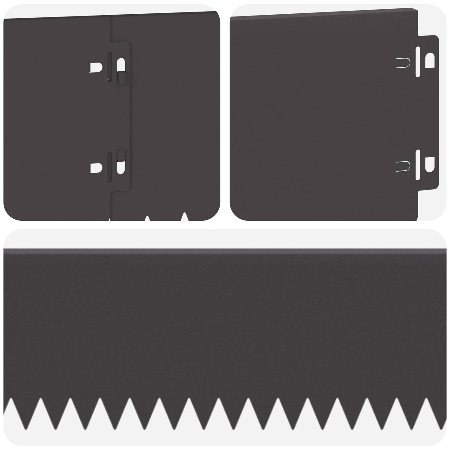 Bordura per Prato 20 pcs 103 x 15 cm Acciaio Nero | homemem39