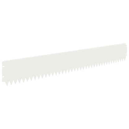 Bordura per Prato 10 pcs 103 x 15 cm Acciaio Bianco | homemem39