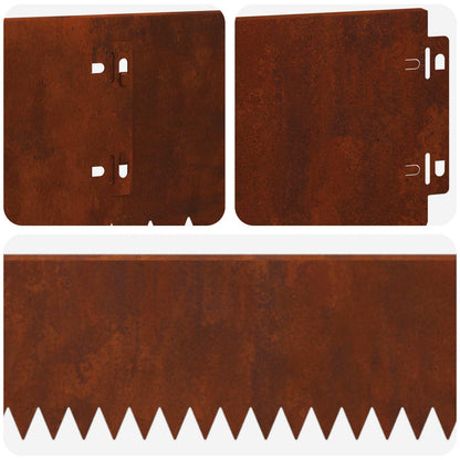 Bordura per Prato 20 pcs 103 x 15 cm Acciaio Ruggine | homemem39