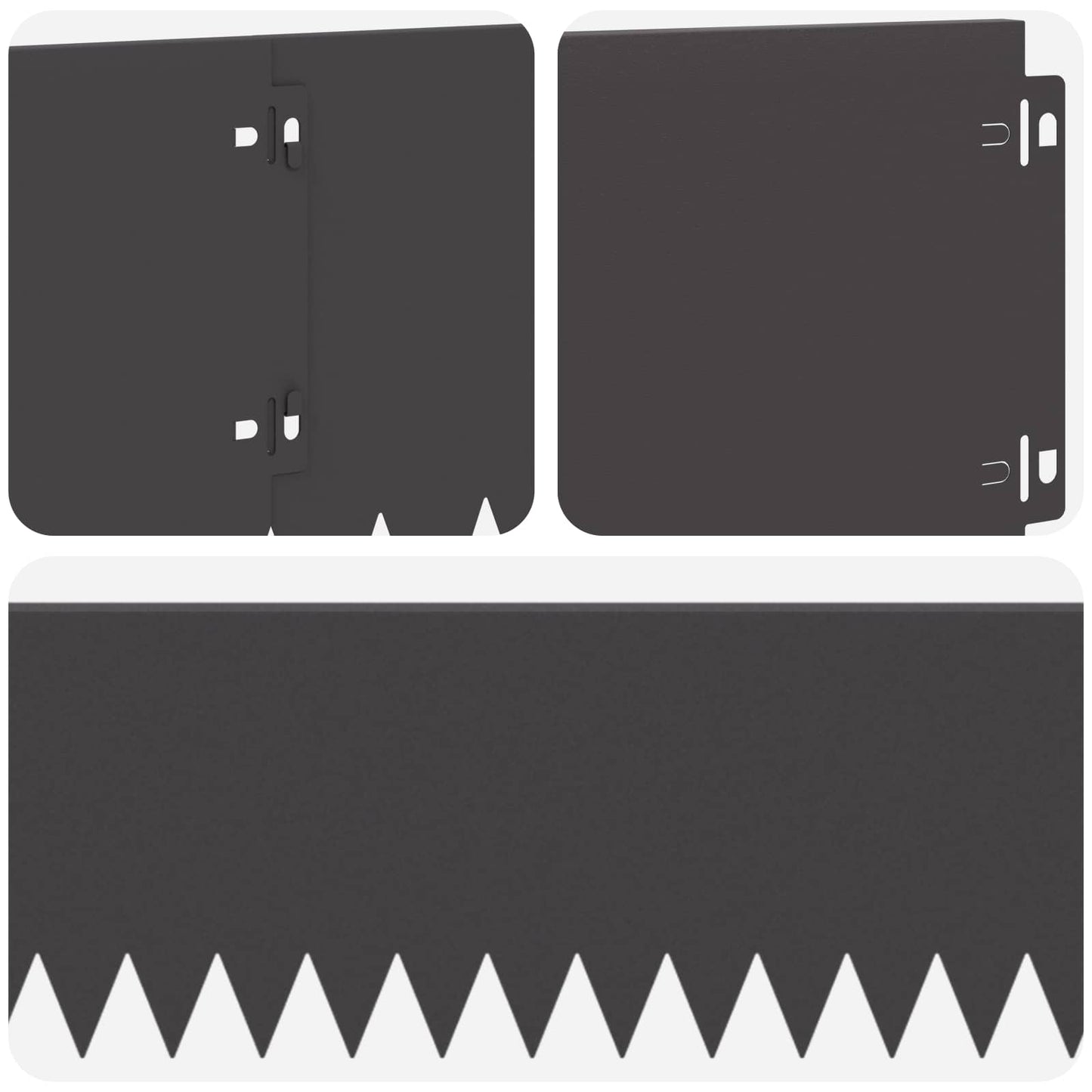 Bordura per Prato 10 pcs 103 x 20 cm Acciaio Nero | homemem39
