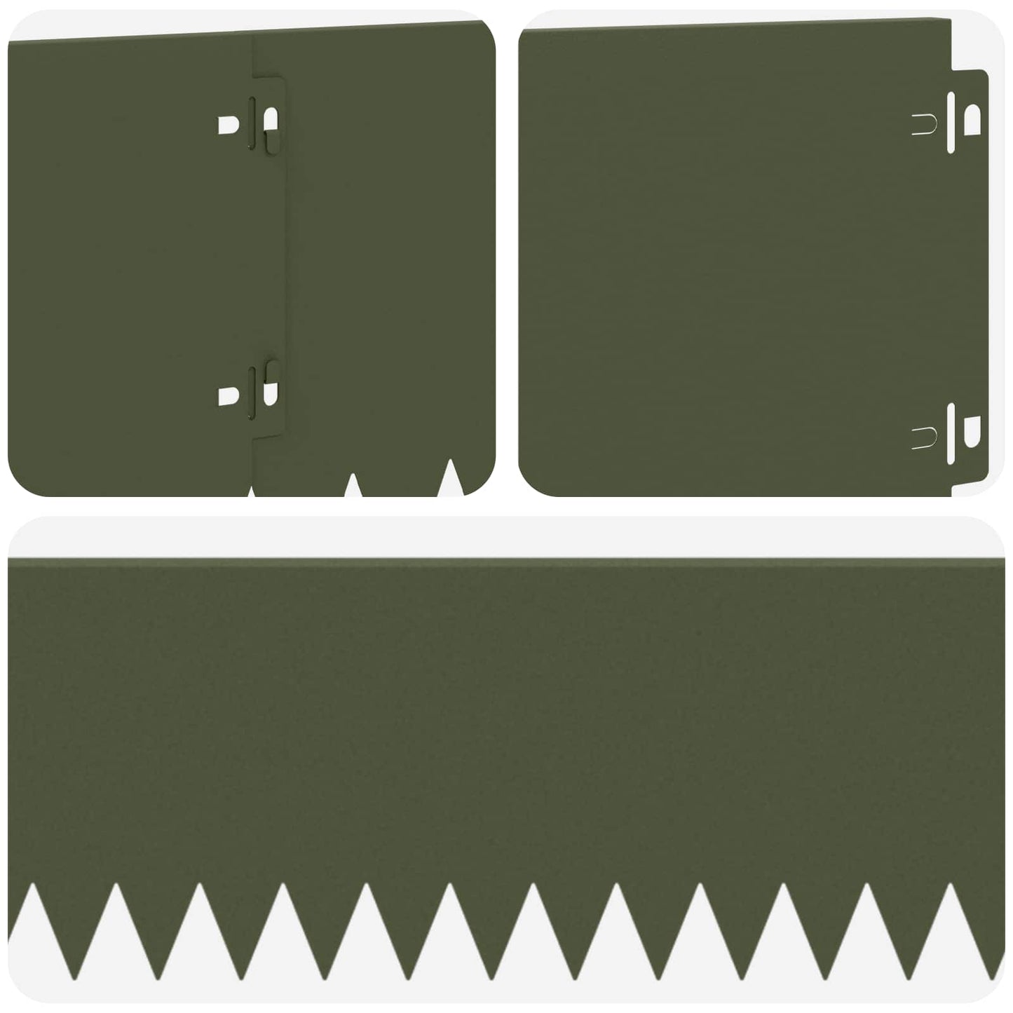 Bordura per Prato 30 pcs 103 x 20 cm Acciaio Verde Oliva | homemem39