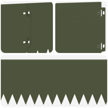 Bordura per Prato 30 pcs 103 x 20 cm Acciaio Verde Oliva | homemem39