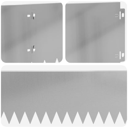 Bordura per Prato 10 pcs 103 x 20 cm Acciaio Argento | homemem39