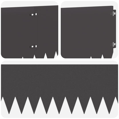 Bordura per Prato 10 pcs 103 x 25 cm Acciaio Nero | homemem39