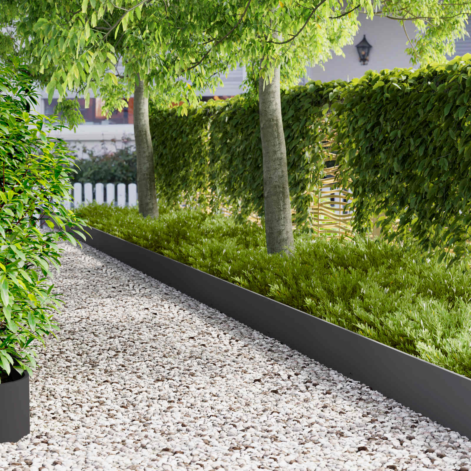 Bordura per Prato 10 pcs 103 x 25 cm Acciaio Nero | homemem39