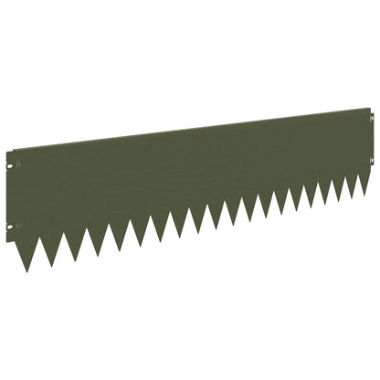 Bordura per Prato 10 pcs 103 x 25 cm Acciaio Verde Oliva | homemem39