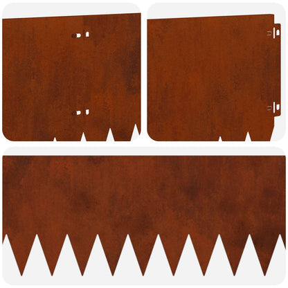 Bordura per Prato 10 pcs 103 x 25 cm Acciaio Ruggine
