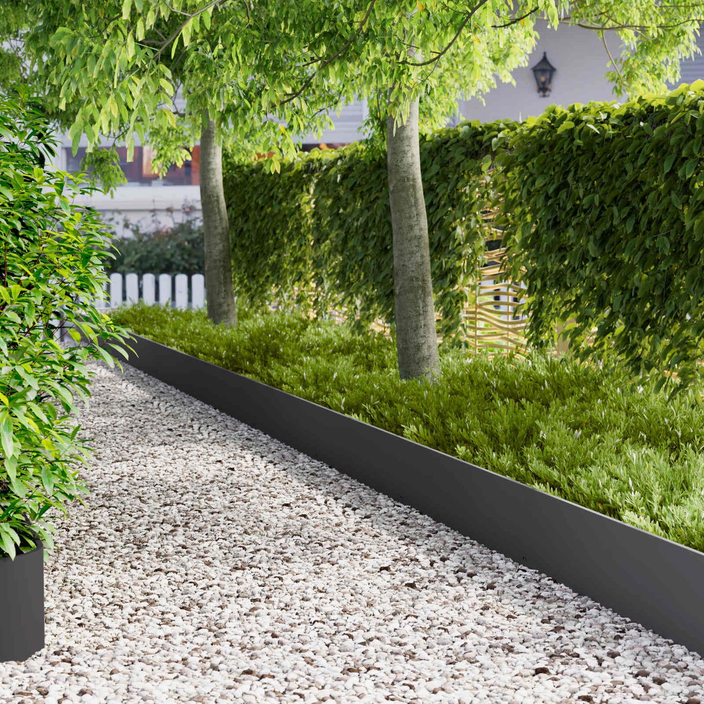 Bordura per Prato 10 pcs 103 x 30 cm Acciaio Nero