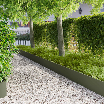 Bordura per Prato 20 pcs 103 x 30 cm Acciaio Verde Oliva | homemem39