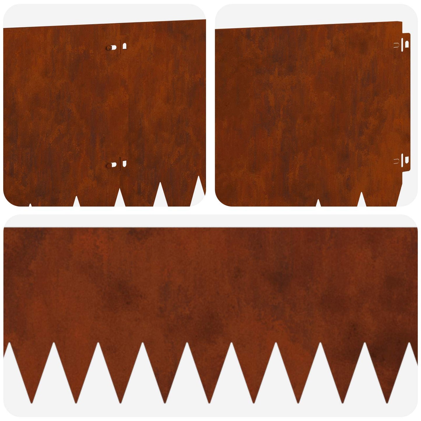 Bordura per Prato 10 pcs 103 x 30 cm Acciaio Ruggine | homemem39