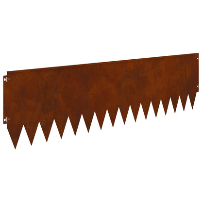 Bordura per Prato 10 pcs 103 x 30 cm Acciaio Ruggine | homemem39