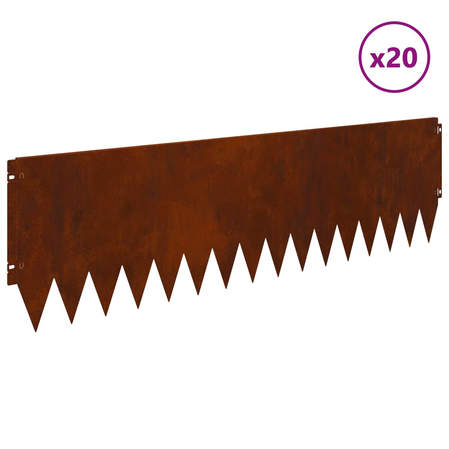 Bordura per Prato 20 pcs 103 x 30 cm Acciaio Ruggine | homemem39