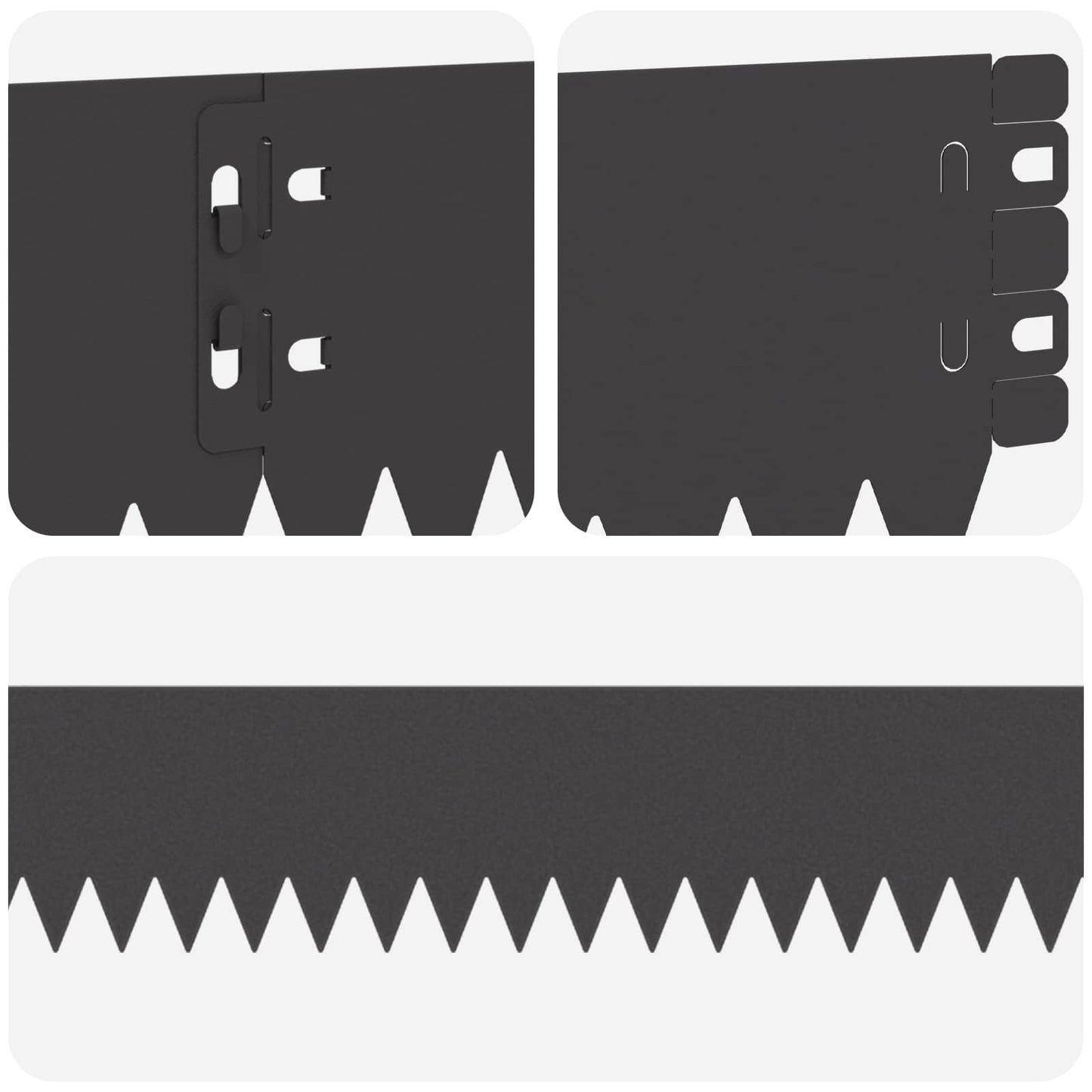 Bordura per Prato 10 pcs 103 x 10 cm Acciaio Nero | homemem39