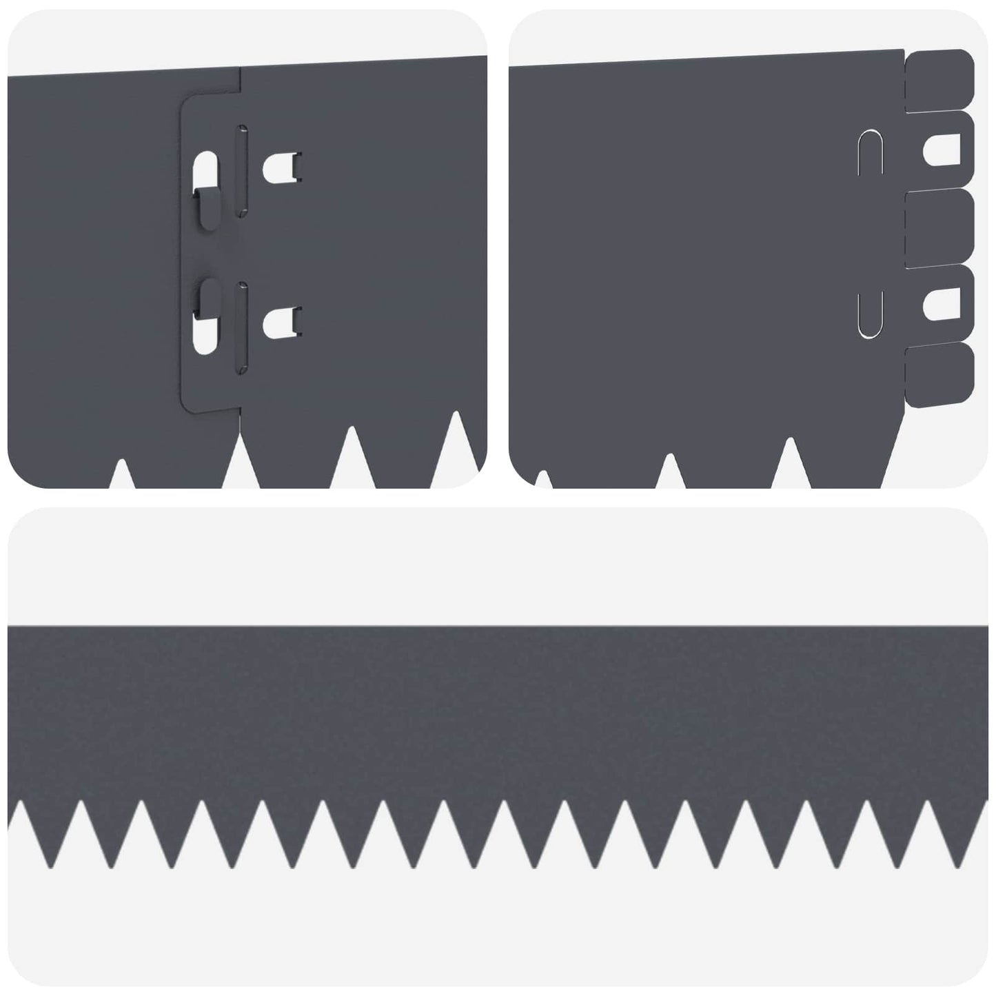 Bordura per Prato 10 pcs 103 x 10 cm Acciaio Antracite | homemem39