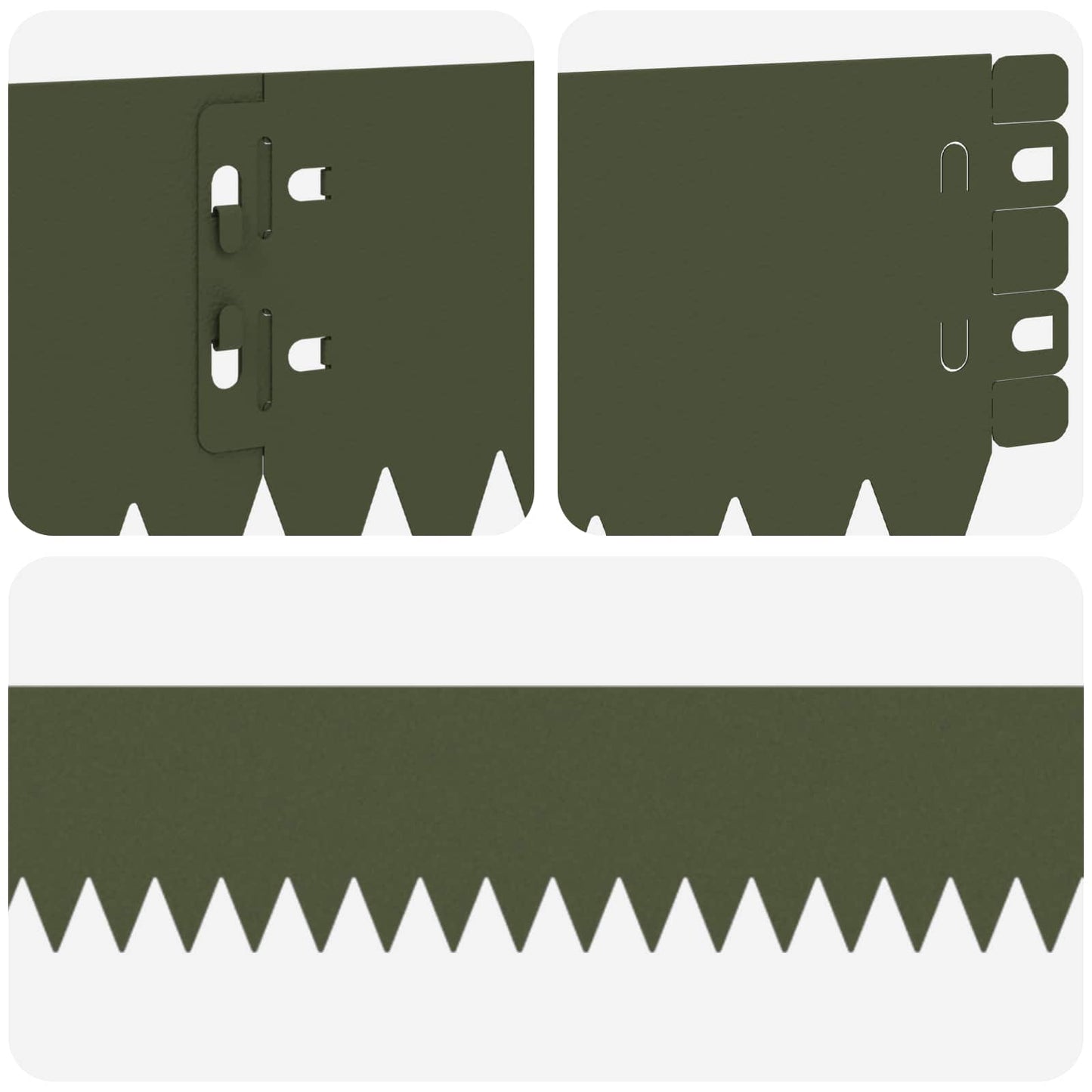 Bordura per Prato 20 pcs 103 x 10 cm Acciaio Verde Oliva | homemem39