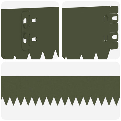 Bordura per Prato 20 pcs 103 x 10 cm Acciaio Verde Oliva | homemem39