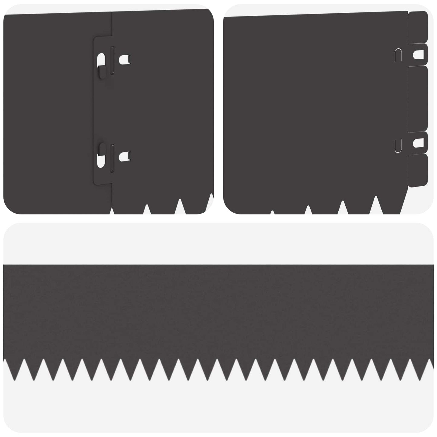 Bordura per Prato 30 pcs 103 x 15 cm Acciaio Nero | homemem39