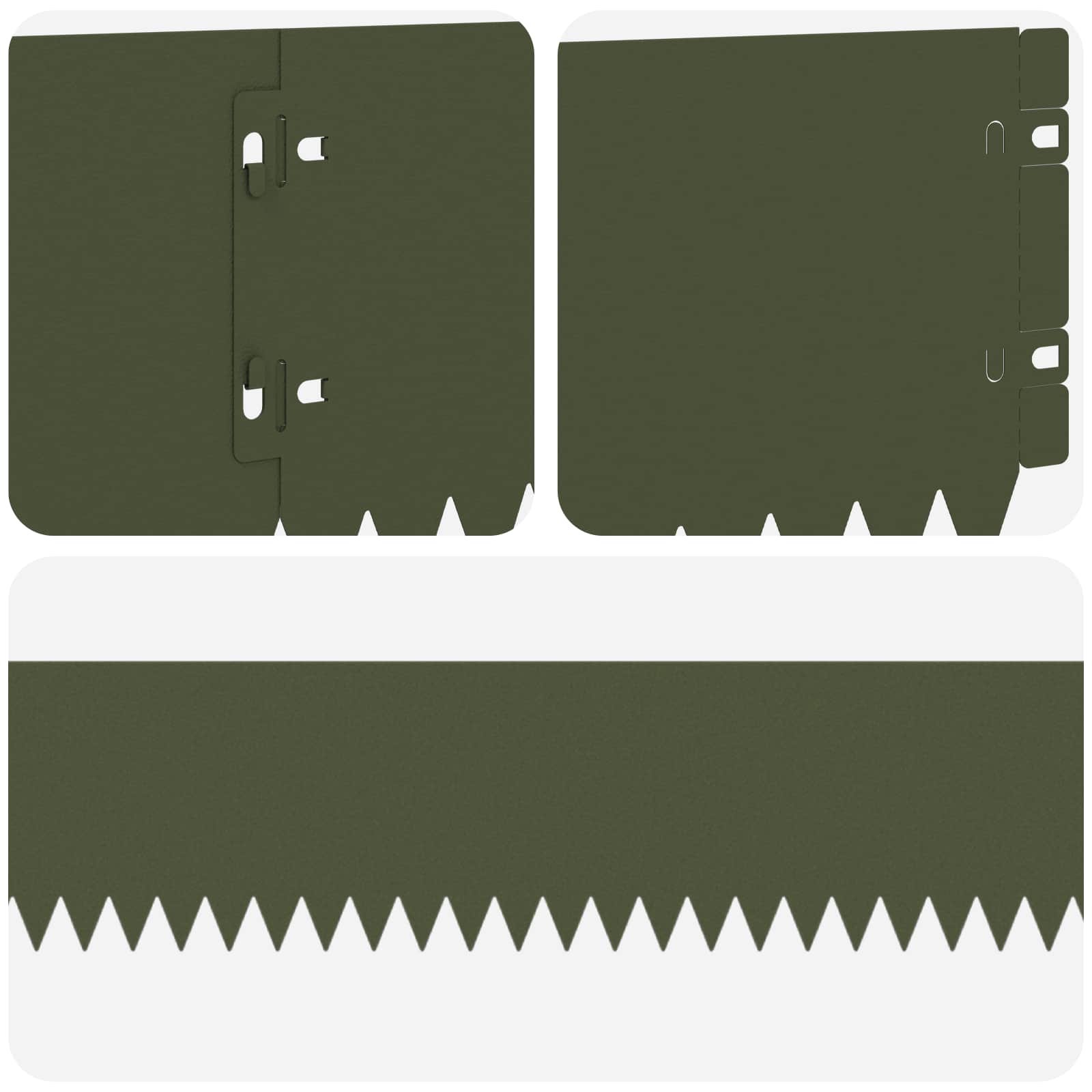 Bordura per Prato 30 pcs 103 x 15 cm Acciaio Verde Oliva | homemem39