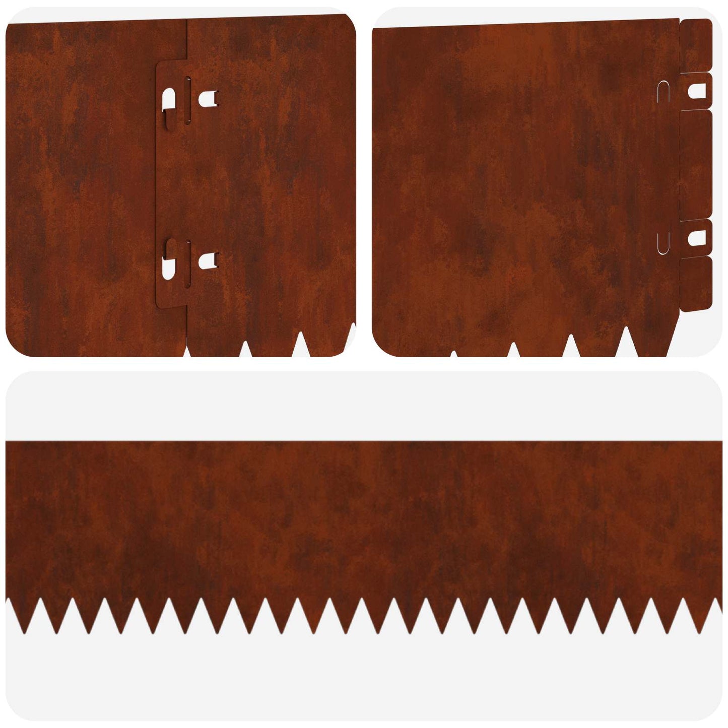 Bordura per Prato 30 pcs 103 x 15 cm Acciaio Ruggine | homemem39