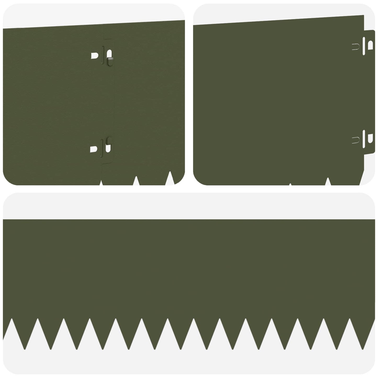 Bordura per Prato 30 pcs 103 x 20 cm Acciaio Verde Oliva | homemem39